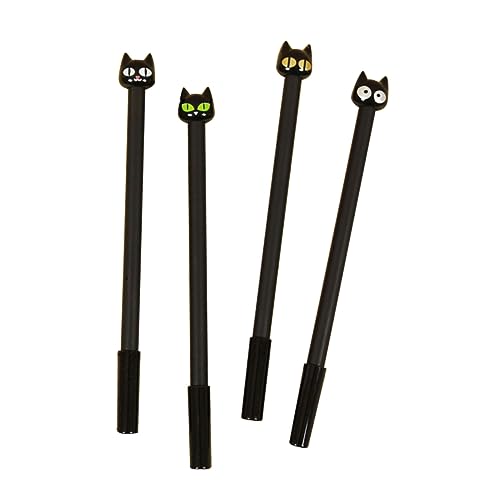 STOBOK 4 Stück schwarze Tintenstifte gel pen kugelschreiber ballpoint pen schreibwaren set kugleschreiber Schreibwarenset Gelstifte für Katzen 0,5 mm Stifte Katzen Stifte 0,5 mm Gelstifte von STOBOK