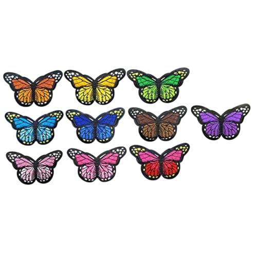 STOBOK 40 Stücke Bunte Schmetterling Stickerei Aufkleber für Kleidung Tasche Schuhe Decor Gestickte Patches von STOBOK