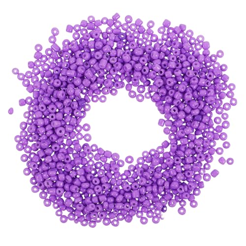 STOBOK 4000 Stück Kreuzstichperlen Perlen-Kit glasperlen runde perlen schmuck Perlen-Anhänger DIY-Perlen Raumperlen Perlen für Armband dekorative Perlen Charms-Perlen Violet von STOBOK