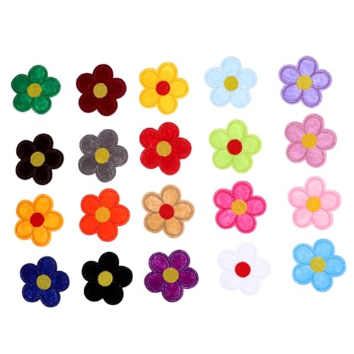 STOBOK 40St Patch Gestickte Aufnäher für Bekleidungsstücke Kleidungsflicken Stickereiflicken für Kleidung Sonnenblumen-Aufnäher embroidery bügelbild Blumenbeete Kleiderflicken Polyester von STOBOK