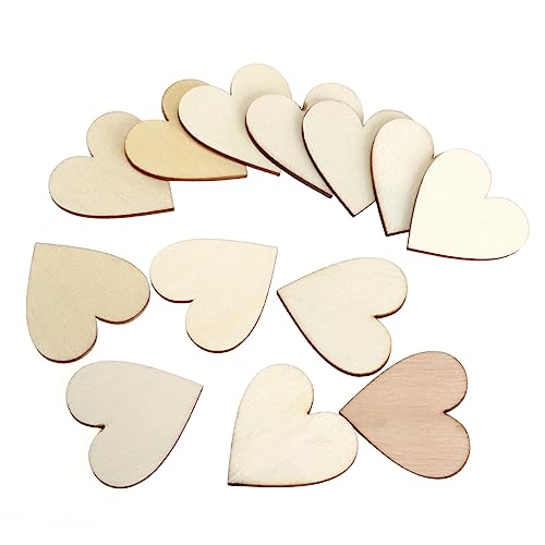 STOBOK 40mm Blanko Holzscheiben Herzen Für DIY Bastelprojekte Holzscheiben Für Dekoration Hochzeitsdeko Geschenkanhänger Und Kreative Handarbeiten von STOBOK