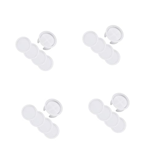 STOBOK 4sets Untersetzer Silikonform Runde Untersetzerform Untersetzerformen Für Epoxidharz Silikon-untersetzerformen Für Harz Ornamentformen Für Epoxidharz Kieselgel Weiß 5pcs*4 von STOBOK