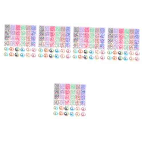 STOBOK 5 Kisten Sinfonieperle mit Farbverlauf Perlen-Kits große Perlen Webstuhl slico beads for bracelets bastelset basteln Perlenperlen selber machen Schmuckmaterial selber machen Abs von STOBOK