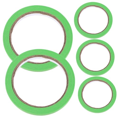 STOBOK 5 Rollen Abdeckband Farbiges Band Klebstoff Regenbogen-klebeband Klebebandspender Für Maler Spender Für Wimpernbänder Klebeband-spender-schreibtisch Dekorband Streifen Green Papier von STOBOK