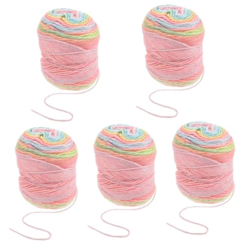 STOBOK 5 Rollen Garn-wollwickler Häkelnadeln Wollfilzset Strickmaschine Weiches Baumwollgarn Farbverlaufsgarn Deckengarn Häkelzubehör Buntes Garn Flauschiges Chenillegarn Nähen Baumwolle von STOBOK