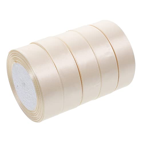 STOBOK 5 Rollen Handwerkliche Dekoration Band Für Schleifen Band Für Wickelband Für Diy Geschenkband Aus Stoff Waldgrünes Band Geschenkpaketband Blumengeschenke Beige Polyester von STOBOK