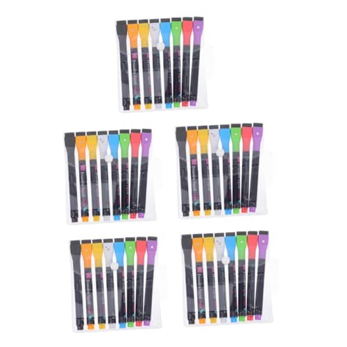 STOBOK 5 Sätze 5 Sets Löschbarer Lampenstift Whiteboard Radiergummi Gelbe Textmarker Löschbare Textmarker Whiteboard Radierer Trocken Abwischbare Marker Magnetisch Mit 8 Stück * 5 von STOBOK