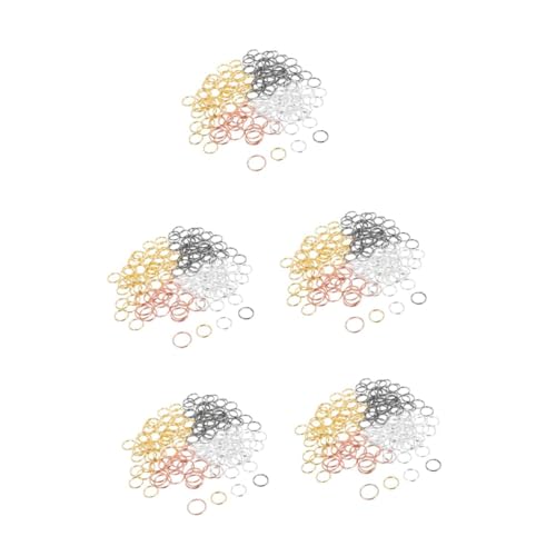 STOBOK 5 Sätze 5 Sets Schlüsselanhänger Zubehör Schlüsselanhänger Der Ring Kleine Doppelte Offene Biegeringe Silberkette Runder Federring Schlüsselanhänger 170 Stück * 5 von STOBOK