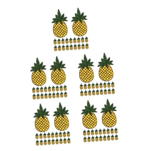 STOBOK 5 Sätze Ananas -stickerei Tropische Applikationen Ananasflecken Eisen Auf Fruchtpflaster Nähen Patches Für Rucksäcke Stoffflicken Für Kleidung Stickgarn 20 Stück * 5 von STOBOK