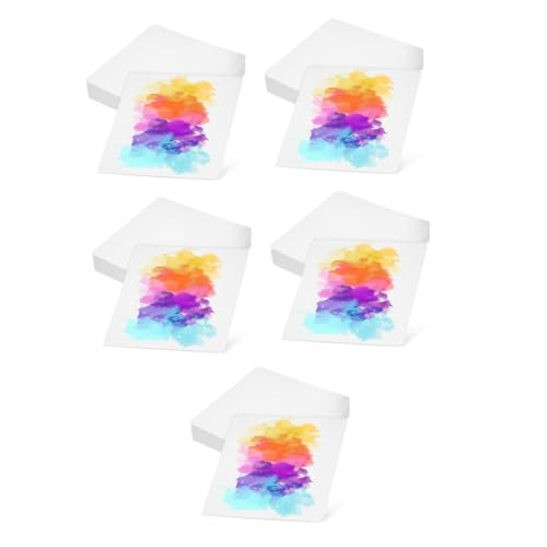 STOBOK 5 Sätze Aquarellpapier Papier Für Die Aquarellmalerei Leere Aquarellkarten Papier Zum Malen Von Kindern Kartonpapier Wasserzeichnungskarte Zeichenpapier Weiß 50 Stück * 5 von STOBOK