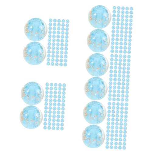 STOBOK 5 Sätze Bastelzeug Glasmalerei Ohhringe Schmuckset Schmuckherstellung Zubehör Buchstabenperlen Bausatz Makramee-schnur Türkis Kabel Armbandperlen Perlenkette Sky-blue 100 Stück * 5 von STOBOK