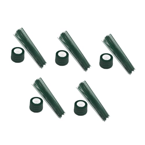 STOBOK 5 Sätze Blumenband-Set Blumendekoration Materialien Floristisches Klebeband Set Miniatur-Dekorationen handgemachtes Klebeband grünes Klebeband zum Basteln Strauß Band Papier Green von STOBOK