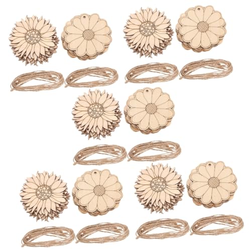 STOBOK 5 Sätze Blumenhandwerk aus Holz Party dekorative künstliche Flora Tür Holzblumen Bastelmaterial DIY Holzblumen Ausschnitte DIY-Graffiti- DIY-Holzausschnitte hölzern Beige von STOBOK