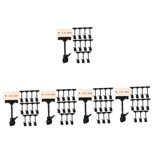 STOBOK 5 Sätze Cliphalter Für Produktschilder Aus Kunststoff Organizer Einzelhandelsetiketten Für Lagerbehälter Drehbarer Clip On Halter Ständer Displayhalter Chip Clip 12 Stück * 5 von STOBOK