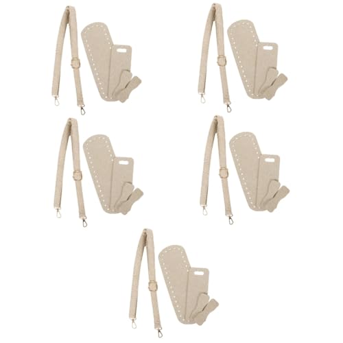 STOBOK 5 Sätze Gewebtes Taschenset Kit Zur Schmuckherstellung Perlen-kit Haken Inhaber Schnelle Armbänder Tragetaschen-Organizer-Einsatz Taschenorganisator Stricktasche Nubukleder Beige von STOBOK