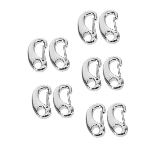 STOBOK 5 Sätze Hummerschere Bastelbedarf Karabinerverschluss Karabiner Für Hundeleine Multifunktionale Karabiner Halskettenketten Hosenkette Bootshaken Rostfreier Stahl Silver 2 Stück * 5 von STOBOK