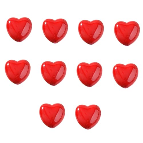 STOBOK 5 Sätze Liebe Perlen Kunststoffperlen Bastelideen Heart Beads Herz Halskette Perlen Ohrring Lose Perlen Lose Perlen Aus Kunststoff Herz-schmuck-accessoire Plastik Rot 10 Stück * 5 von STOBOK