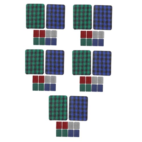 STOBOK 5 Sätze Plaid Patch Ellbogenflicken Kariertes Seidenpapier Schwarz Weiße Küchentücher Vinyl Reparaturflicken Tischsets Aus Bauernhofpapier Büffelkaro 12 Stück * 5 von STOBOK