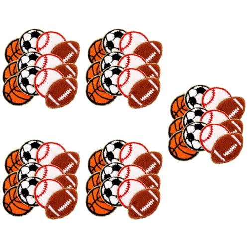 STOBOK 5 Sätze Sport-patches Ball-stickerei-patches Baseball-patch Patch Zum Aufbügeln Bügelbare Aufnäher Zarte Kleiderflicken Kleidungsflecken Für Den Täglichen Gebrauch 12 Stück * 5 von STOBOK