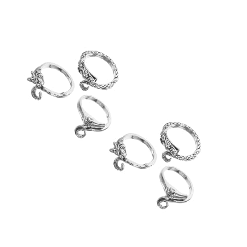 STOBOK 5 Sätze Tierhäkelhandornamente Fingerringe Häkeln Spannring Häkeln Häkelnadeln Für Garn Verstellbarer Strickschlaufenring Häkelschlaufen Ringe Garnring Metall Silver 3 Stück * 5 von STOBOK