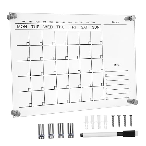 STOBOK 5 Sätze Wochenplanertafel Whiteboard Trocken Abwischbar Löschbarer Notizblock Schwarzes Brett Klare Rahmen Bürodekoration Transparenter Kühlschrankkalender Notiztafel Tisch Acryl von STOBOK