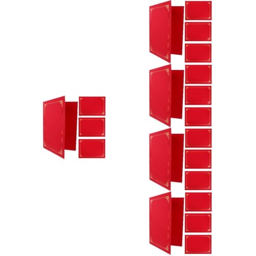 STOBOK 5 Sätze Zertifikatshalter Mit Heißprägerahmen Dokumentenmappe Document Folder Dokumentenablage Auszeichnungsmappe Zertifikat Abdeckung Zertifikat Deckt Papier Rot 4 Stück * 5 von STOBOK