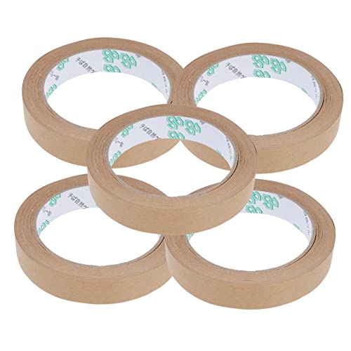 STOBOK 5 Stk Klebeband Aus Kraftpapier Nachfüllung Bandspender Klebeband Nachfüllen Verpackung Packband Klar Tagebuchband Türsiegel Braunes Klebeband Dichtband Braunes Papierband Gummiert von STOBOK