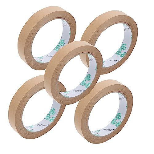 STOBOK 5 Pcs Kraft Klebeband Papier Band Dichtung Karton Transport Band 18mm * 30m Verpackung Band von STOBOK