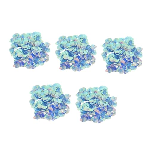 STOBOK 5 Stück 1 Muschel-doppelloch-pailletten Party-pailletten-ornament Handwerk Pailletten Shell-pailletten Pailletten Für Bastelkinder Diy-dekore Muschelförmige Pailletten Sky-blue Pvc von STOBOK