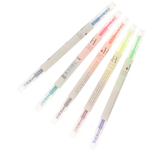 STOBOK 5 Stück Bold Marker Pen Textmarker Stift Student Textmarker Fluoreszierender Stift Textmarker Markierstift Marker Tragbarer Markierstift Aquarellstift Farbiger Marker Kunststoff von STOBOK