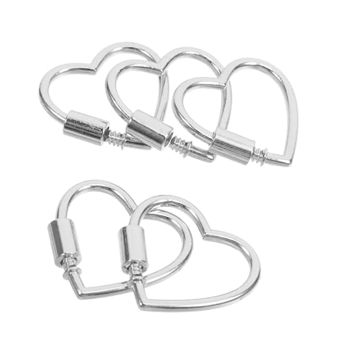 STOBOK 5 Stück Kleine Schraub-karabiner-verschluss-karabiner-herz-schloss-charms-verschluss-schnalle, Hakenverschluss-schnalle Für Halskette, Armband, Mini-charms, Anhänger, von STOBOK