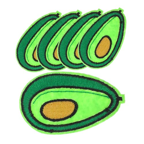 STOBOK 5 Stück Stickaufkleber Flicken Für Bekleidung Flecken Aufnäher Nähen Diy Kragen-kleid-patch Flicken Aufnähen Puffer Stich-patch Obstbeet Avocado-applikation Green Polyesterfaden von STOBOK