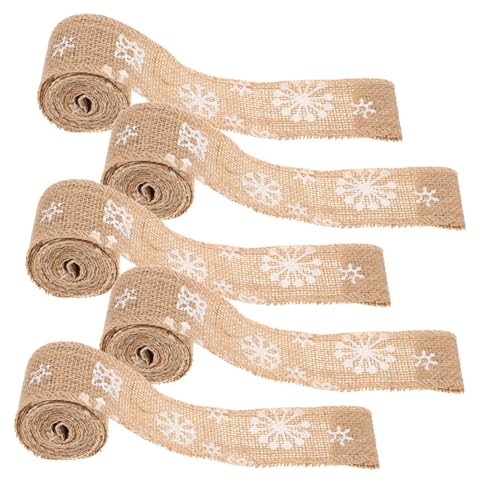 STOBOK 5 Stück Verpackungsband Dekoration Schmücken Streifen Schüttgut Weißes Band Zum Einwickeln Drinnen Sackleinen Drucken Party Dekorativ Jute Sortiert Stoff Schleife Feines Leinen STOBOK 5 Stück Verpackungsband Dekoration Schmücken Streifen Schüttgut Weißes Band Zum Einwickeln Drinnen Sackleinen Drucken Party Dekorativ Jute Sortiert Stoff Schleife Feines Leinen von STOBOK