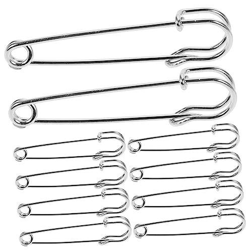 STOBOK 50 Stück Dekorative Sicherheitsstifte große sicherheitsnadeln sicherheitsschloss bastelbedarf quaste DIY-Zubehör frantzen schmuck Sicherheitsnadeln Clips Decke Stift Eisen Silver von STOBOK