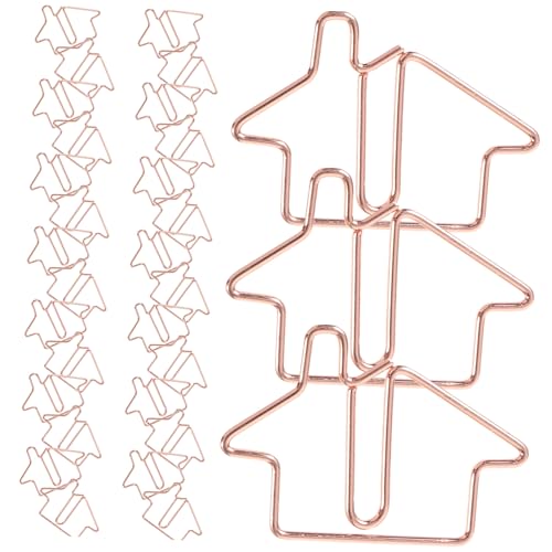 STOBOK 50 Stück Einzigartig geformte Büroklammern Clips zurückklappen Cartoon-Büroklammern briefumschlag briefumschläge zarte Büroklammern kleine Dateiclips Kohlenstoffstahl Rose Gold von STOBOK