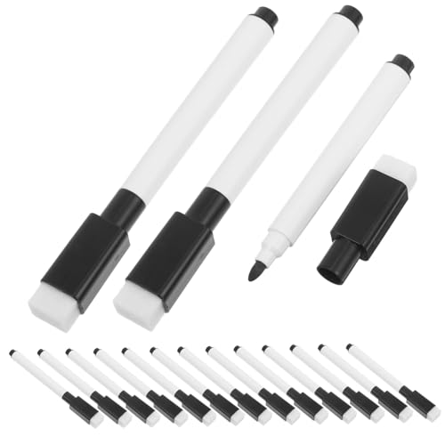 STOBOK 50 Stück Farbige Markierungen Trockenradiermarker Trockenlöschmarker Zum Malen Whiteboard-marker Whiteboard-stifte Trockener Löschstift Bürstenkopf Aus Polyester-chemiefaser Black von STOBOK