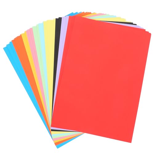 STOBOK 50 Stück Farbiger Karton orangefarbener Karton bunter DIY-Karton Farbdruckpapier dicke Plakatwand Kunsthandwerk-Anzeigetafel farbiges Plakat Kartenpapier Poster Papier 200g Papier von STOBOK