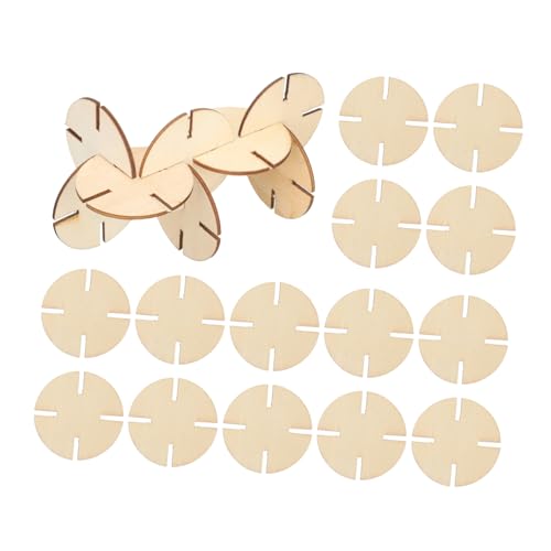 STOBOK 50 Stück Holzpuzzle Leeres Puzzle Kreis-puzzle Leere Rätsel Diy & Handwerk Rundes Puzzle Unvollendetes Rätsel Puzzle Für Kinder Holzblock Hölzern Khaki von STOBOK