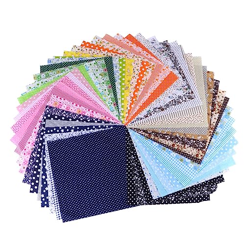 STOBOK 50 Stück Patchwork-Stoff Stoff zum Quilten Filzstoff nähen Stickerei-Stoff bastel materialien cotton fabric Quiltset Steppstoff durch die Hofräumung Polyester (Polyester) von STOBOK