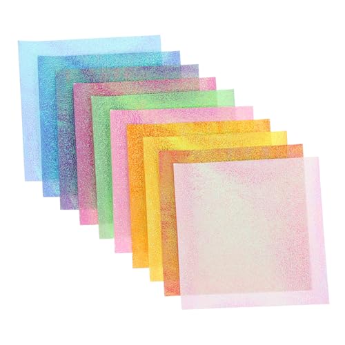 STOBOK 50 Stück Perlmuttfarbenes Handgemachtes Origami Dickeres Faltpapier Quadratische Origami-papiere Papier Falten Origami Papier Selber Machen Schillerndes Papier Bastelpapier Mylar von STOBOK