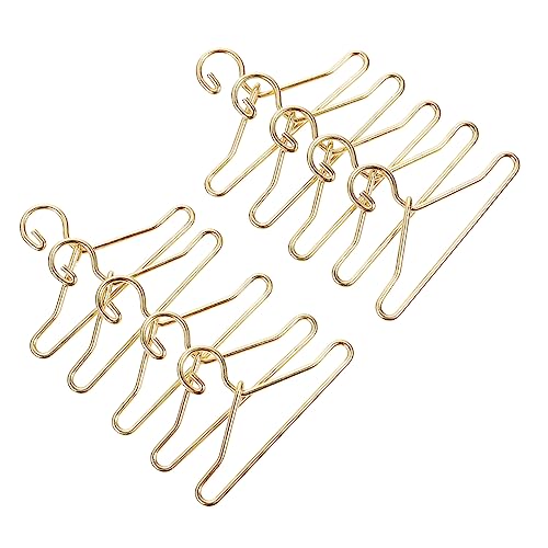 STOBOK 50 Stück Puppenaufhänger Kleiner Puppenkleiderbügel Mikro-Wäschebügel für Kleidung Puppen Kleidung für puppenkleidung Puppenkleiderbügel aus Metall Kleiderbügel für Puppen Golden von STOBOK