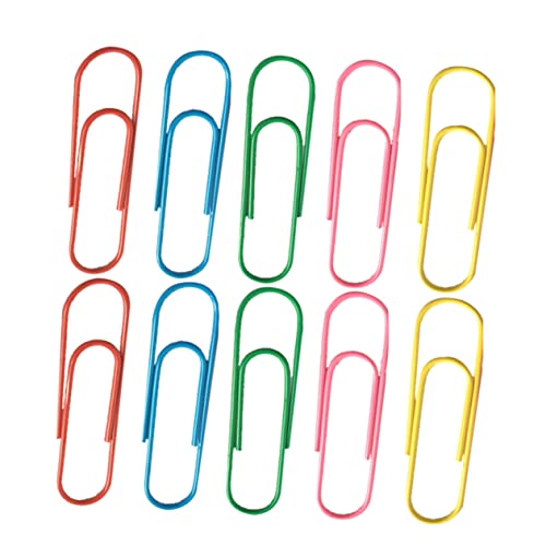 STOBOK 50 Stück Schulbriefpapier bookmarks briefhalter wohnraumdeko portemonnaie Papierklammern große Büroklammern süße Büroklammern Jumbo-Ordner-Clips Planer-Clips Fotoclip bunte Klipps von STOBOK