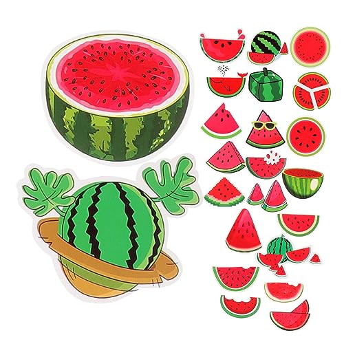 STOBOK 50 Stück Wassermelonen-geburtstagsparty-dekorationsaufkleber Aufkleber Aus Laptop-aufkleber Für Süße Kawaii-aufkleber Washi-sticker Sommerwassermelone Kind Obst Tropischer Strand von STOBOK