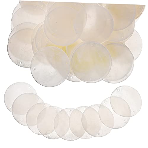 STOBOK 50-teiliges Set Perlmutt-Muschelscheiben Mit Loch - Ideal Für DIY Dekoration - Perlenvorhang - Fensterschmuck - Gartendeko Und Schmuckherstellung - Naturmuscheln von STOBOK