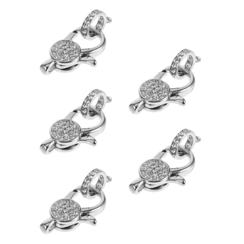 STOBOK 5St Accessoires Schmuck Hummer Schmuck Halskette Schnalle Schmuck schmuckwerkzeug Schmuckanhänger Ringe Schmuckklammern selber machen Karabinerverschluss Strasssteine Silver von STOBOK