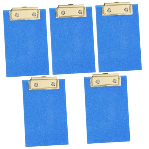 STOBOK 5St Ordner WordPad Frauen Papier Konferenz-Zwischenablage Quittungshalter-Clip Clips Planke bürobedarf büromaterial Konferenz-Schreibtafel praktisches Akten-Klemmbrett Eisen Blue von STOBOK