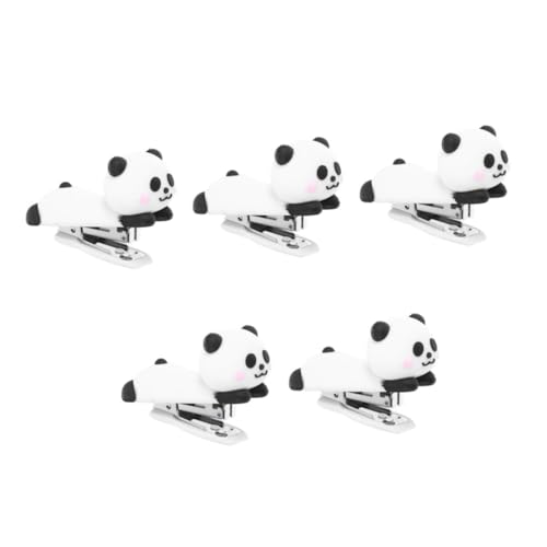 STOBOK 5St Panda-Hefter Desktop-Hefter studentischer Hefter cooler Hefter Süße Hefter für den Schreibtisch Hefter süß Hefter für kleiner Hefter süßer Mini-Hefter weiches Gummi von STOBOK