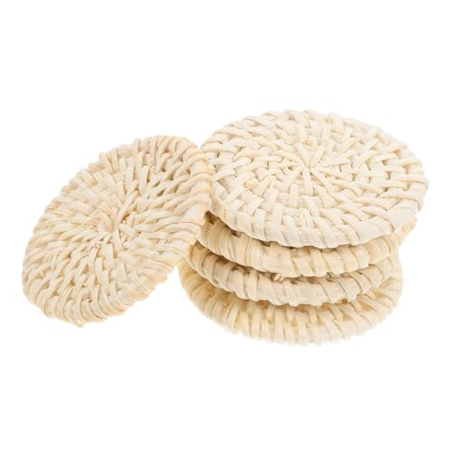 STOBOK 5St Rundes Kuchenzubehör aus Rattan Wein Charme Hülse Muschelarmband Weidenkörbe Perlen-Kit Stern schmuckherstellung verbindungsringe Rattan-Ohrringteile Mini-Rattan-Anhänger Beige von STOBOK