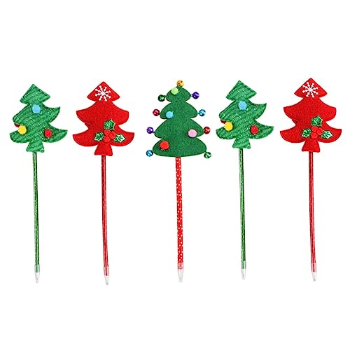 STOBOK 5St Weihnachtskugelschreiber Füllfederhaltertinte Punkt Würfel roter Stift zappeln weihnachtsstift weihnachten kugelschreiber Schreibwaren Stifte Weihnachts-Cartoon-Stifte Plastik von STOBOK