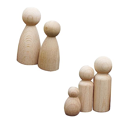 STOBOK 5St handbemalte Puppenspielzeuge Mini Puppenkörper zum Basteln Russische unbemalte Nistpuppe kinder bastelset bastelzeug für kinder Holzpuppen Holzpuppe zum Selbermachen Buche von STOBOK